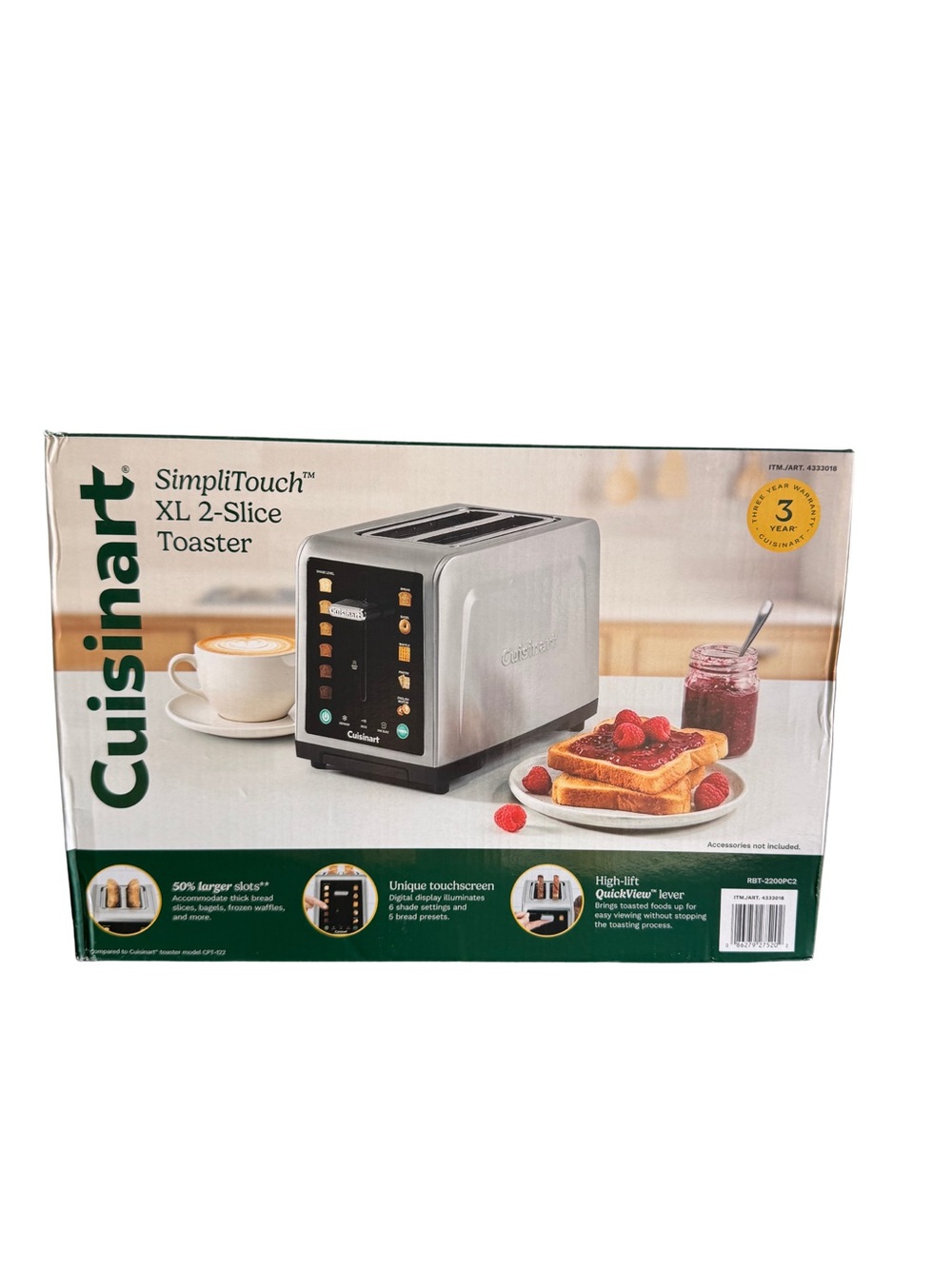 Cuisinart SimpliTouch XL 2-Slice Toaster - Stainless Steel and Black